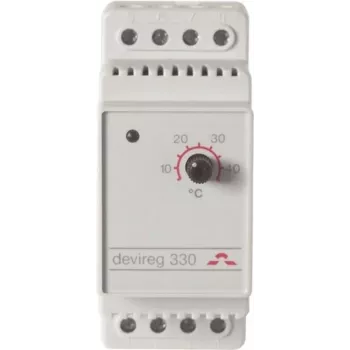 DEVI Elektrický termostat 15-45°C 140F1072 devireg 330 16A 230VAC 1-pólový 2TE 140F1072 (140F1072)