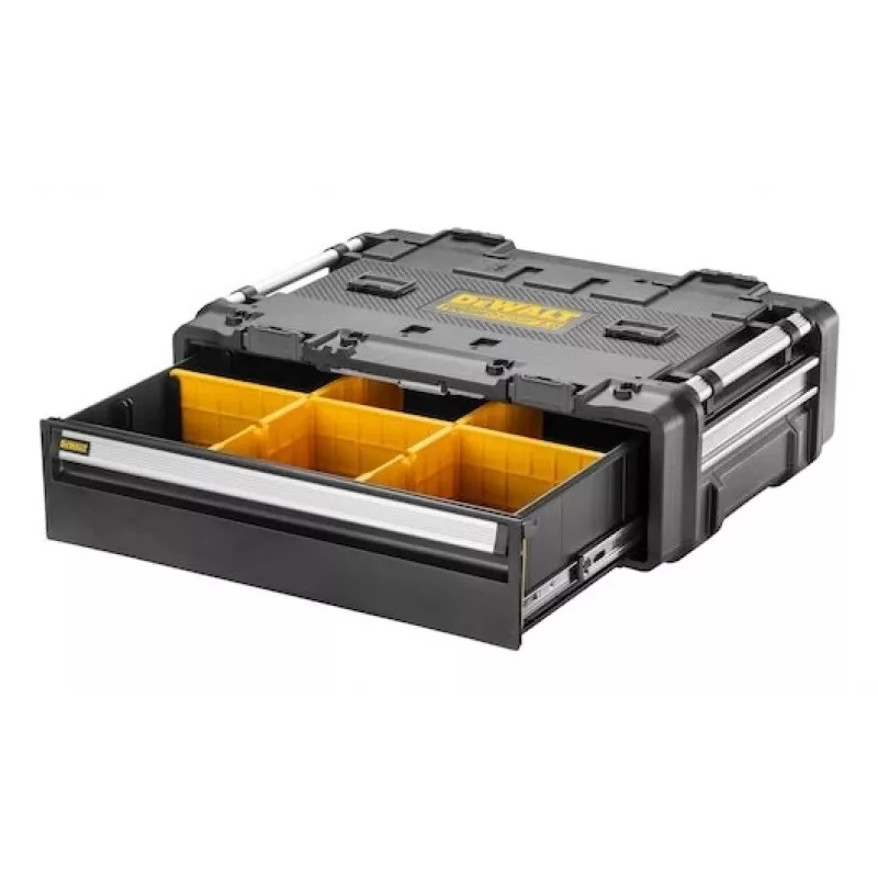 Kufrík na náradie DeWalt DWST08510-1 — hliníková a plastová konštrukcia, čierny/žltý