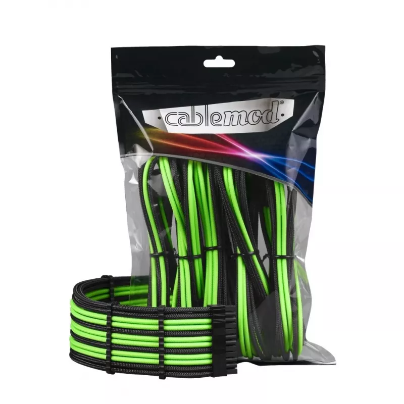 Interný napájací kábel CableMod CM-PCAB-BKIT-NKKLG-3PK-R čierny zelený