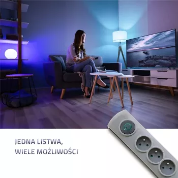 50168 Prepäťová ochrana 8 výstupov Schuko 230 V 3 m sivá - prepäťová ochrana (8 Schuko zásuviek, Type F, 230 V, 50 Hz - Qoltec