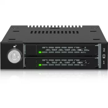 ICY DOCK - ToughArmor - MB834MK-B V2 - 2x M.2 NVMe na 1x 3,5-palcovú šachtu výmenný rám kovový so zámkom na kľúč SlimSAS 4i čierny