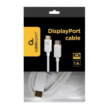 DisplayPort kábel Gembird CC-DP2-6-W – DisplayPort na DisplayPort, 1,8 m, biely