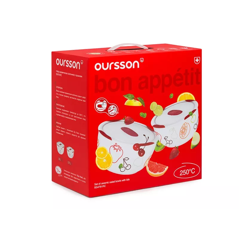 Sada misiek OURSSON BS4781RC/DC okrúhla keramika 3L biela 2 ks