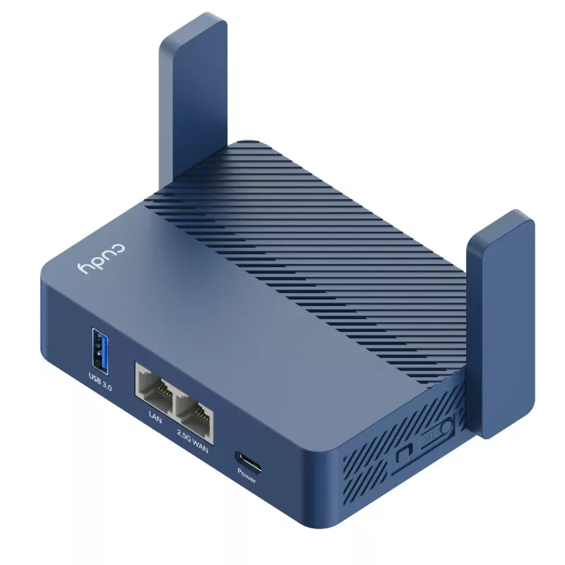 Prenosný router Cudy TR3000 AX3000 Wi‑Fi 6, Gigabit Ethernet WAN/LAN, USB-A, externé antény, modrý