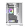 Darflash FT350 počítačová skriňa + 5 aRGB ventilátorov (biela)