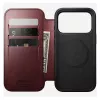Puzdro na telefón Nomad Modern Leather Folio pre Apple iPhone 17 Pro, 6,3 palcov (16 cm), koža bordová