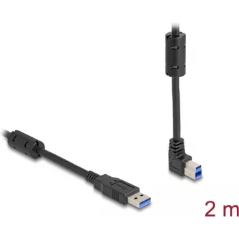 DeLOCK USB kábel Type-A konektor samec na Type-B konektor samec 90° nahor zahnutý 2 m