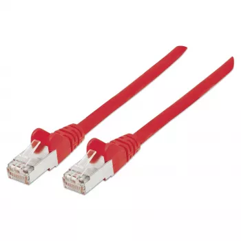 Intellinet sieťový patch kábel, Cat6, 0,5 m, červená, meď, S/FTP, LSOH / LSZH, PVC, RJ45, pozlátené kontakty, ochranná manžeta proti zlomeniu, s manžetou, doživotná záruka