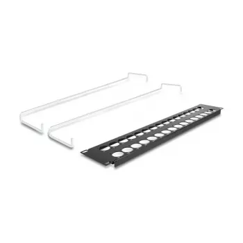 DeLOCK 67057 19 inch D-typ patchpanel so zaisťovačom káblov, 32 portov, čierny