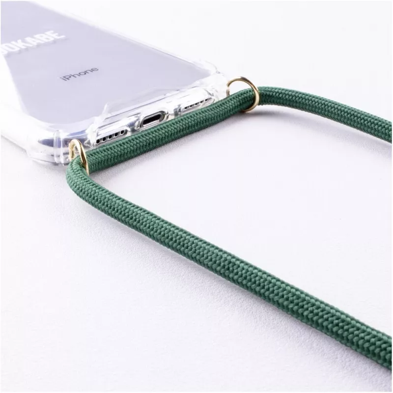 Obal na telefón na krk Lookabe pre iPhone X / Xs — zlatý so zeleným pásikom