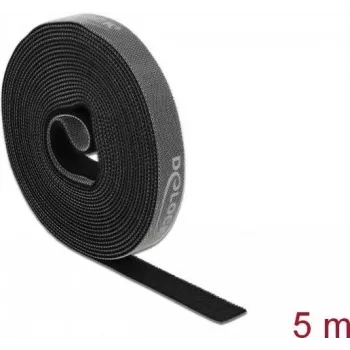 Montážna páska DeLOCK suchý zips na rolke D 5 m x Š 15 mm čierna