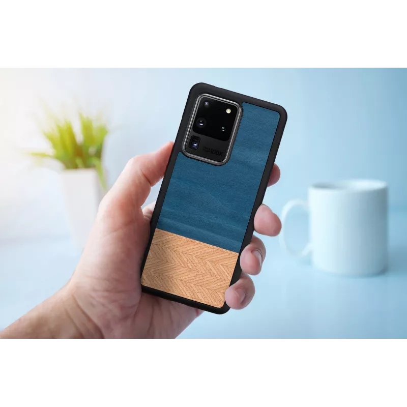 Ochranné puzdro na smartphone Man and Wood Galaxy S20 Ultra Denim čierna