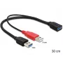 DeLOCK 83176 USB kábel USB 3.2 Gen 1 0,3 m USB A na 2 x USB A