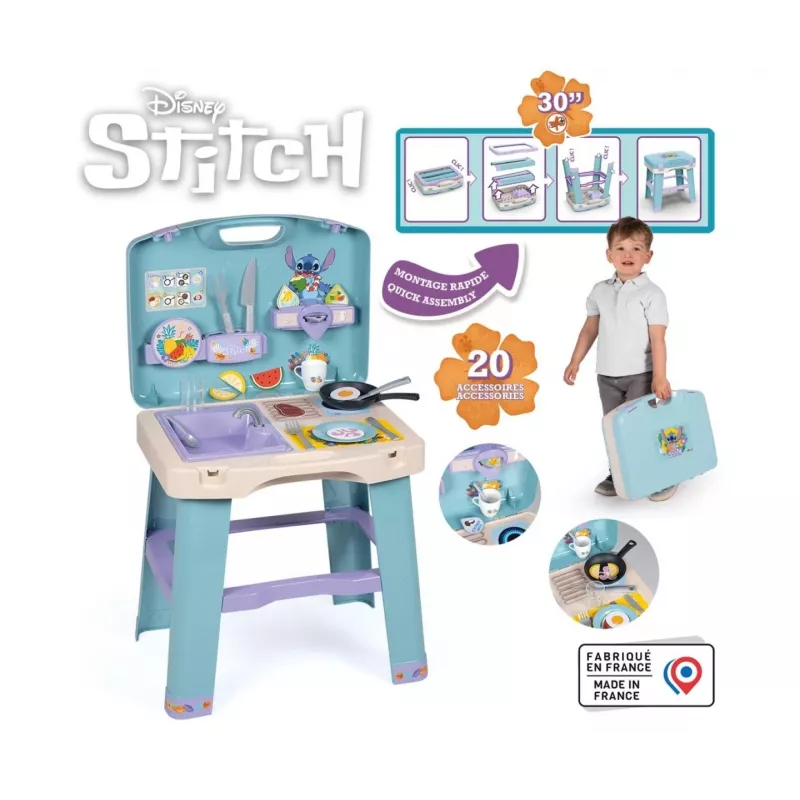 Detská kuchynka SMOBY Stitch Kitchen 7600311909 s príslušenstvom – súprava detskej kuchynky pre hru rolí