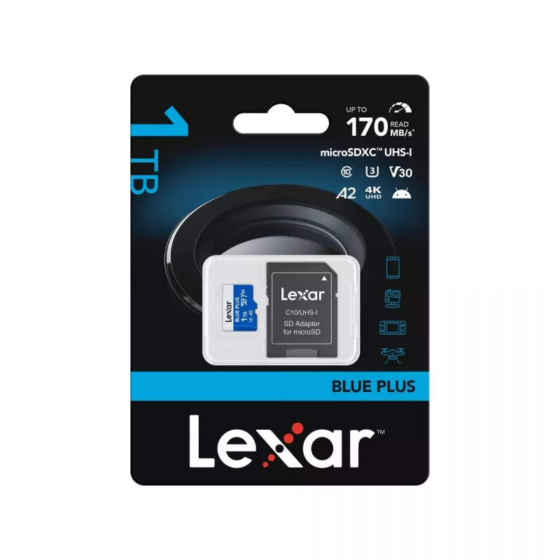 Pamäťová karta microSD 1TB C10 A2 U3 V30 170MB/s Blue Plus