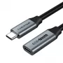 USB 3.0 Type-C (M) - USB Type-C (F) predlžovací kábel, 5 Gbit/s, 60 W, 4K/60 Hz, 0,5 m