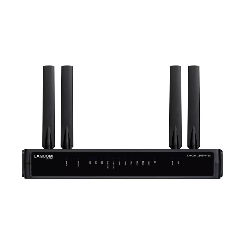 Router Lancom Systems LANCOM 1803VA-5G (EU) — 5G, Gigabit Ethernet, externá SMA anténa, 1 ventilátor, AES/3DES zabezpečenie