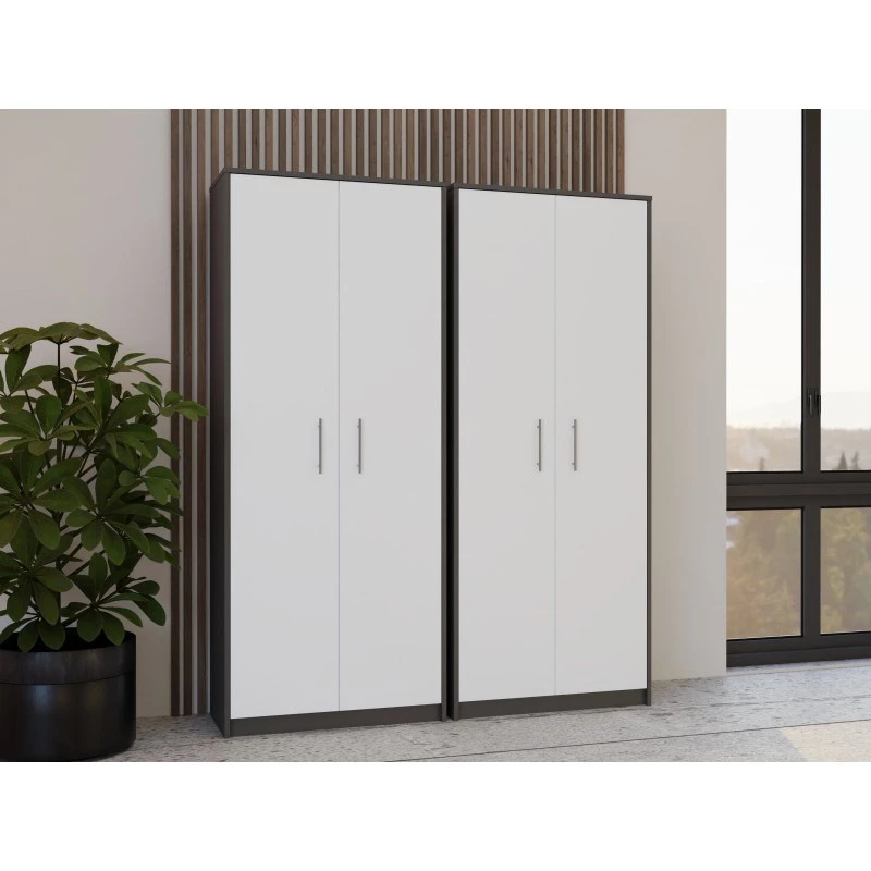OLIV 2D CLOSED SHELVING UNIT, antracit/biela sada