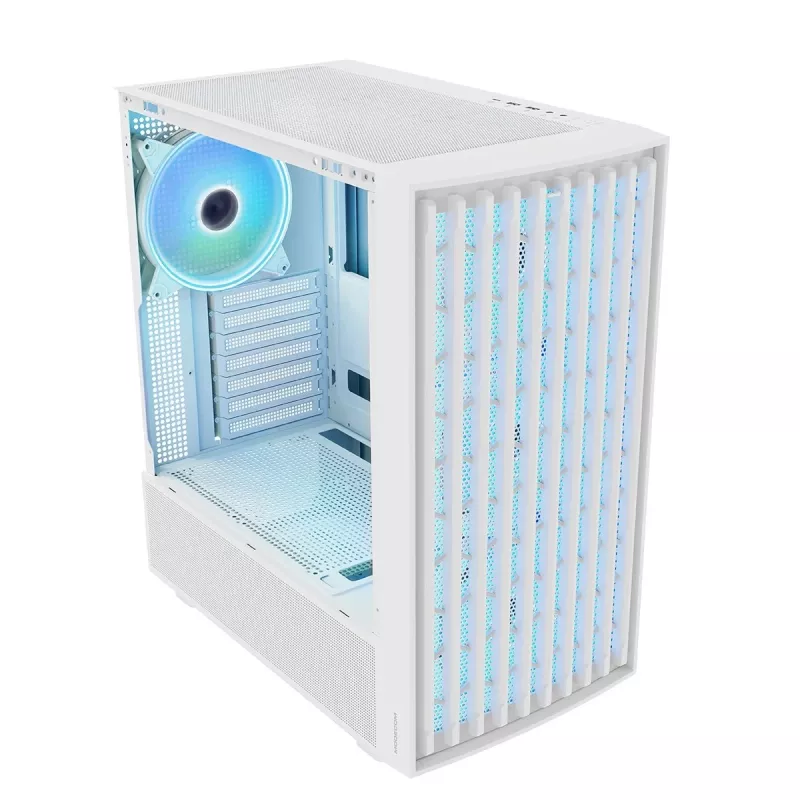 MODECOM BREEZE ARGB Flow MIDI PC skriňa, ATX, USB 3.0 ×2 + USB-C, biela