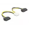 Napájací kábel DeLOCK 83020 2 x 15-pin-SATA na 8-pin-EPS 15 cm