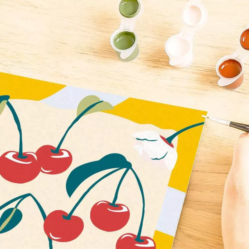 Maliarska sada Ravensburger CreArt – čerešne (dizajn 25514) – kreatívna maliarska sada pre dospelých a mládež