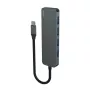 USB hub SAVIO AK-54 — 4 x USB-A (USB 3.2 Gen 1), USB-C host, čierny