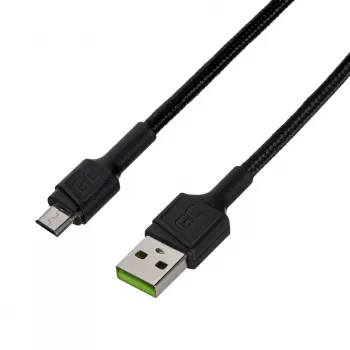 USB 2.0 kábel Green Cell KABGC23, USB A na Micro-USB B, 0,3 m, čierny