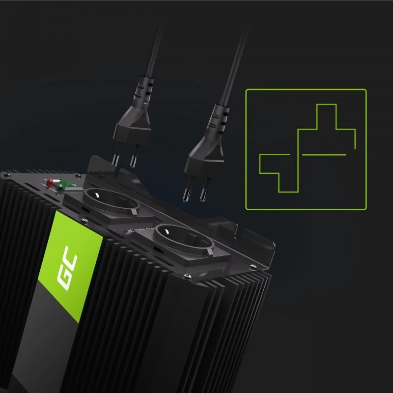 Green Cell menič napätia INVGC12 Auto 3000 W čierna