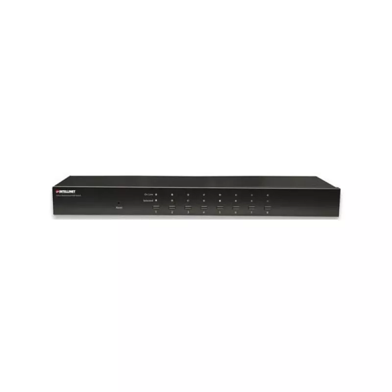 Intellinet 8-portový rackový KVM prepínač, Combo USB + PS/2, On-Screen-Display, káble v balení (Euro 2-pin konektor)