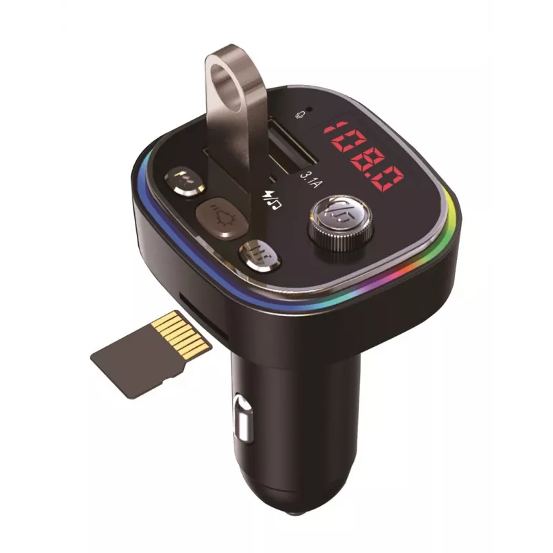 FM vysielač VAKOSS TC-B439K Bluetooth USB, 87,5–108 MHz, prehrávanie microSD/USB, 5V/3,1A výstup, RGB displej