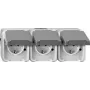 Zásuvka merten MEG2391-8029 CEE 7/3, podporuje CEE 7/4, IP44, 250 V, 16 A, sivá, 223×83×57 mm