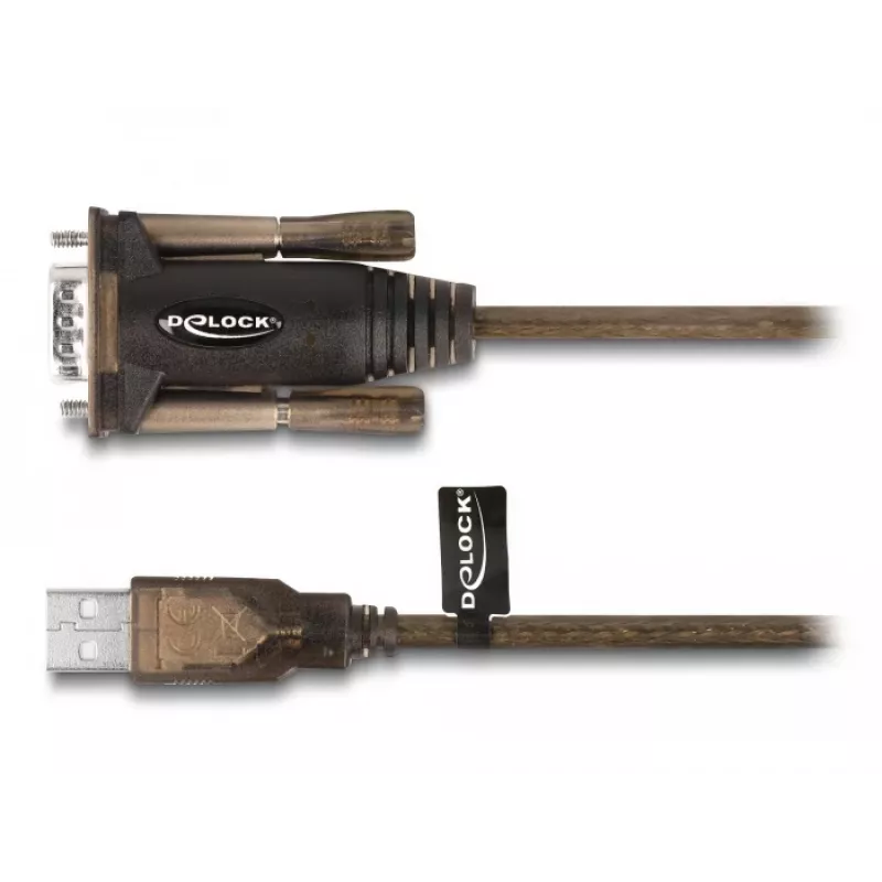 Adaptér USB 2.0 Type-A na sériový RS-232 D-Sub 9-pinový konektor samec DeLOCK 62646
