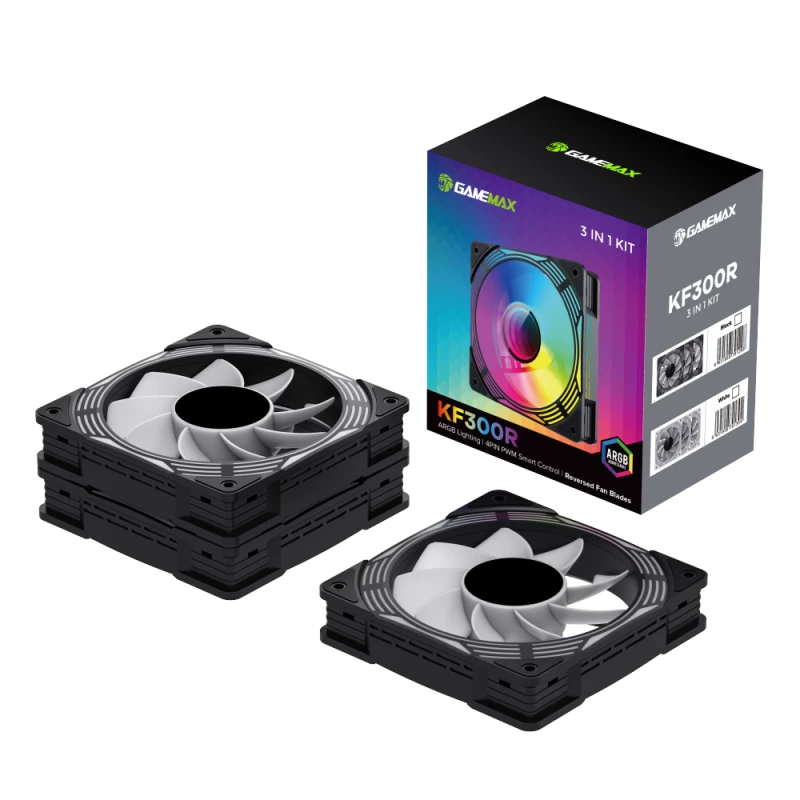 Gamemax | skriňový ventilátor | KF300R BK | čierny