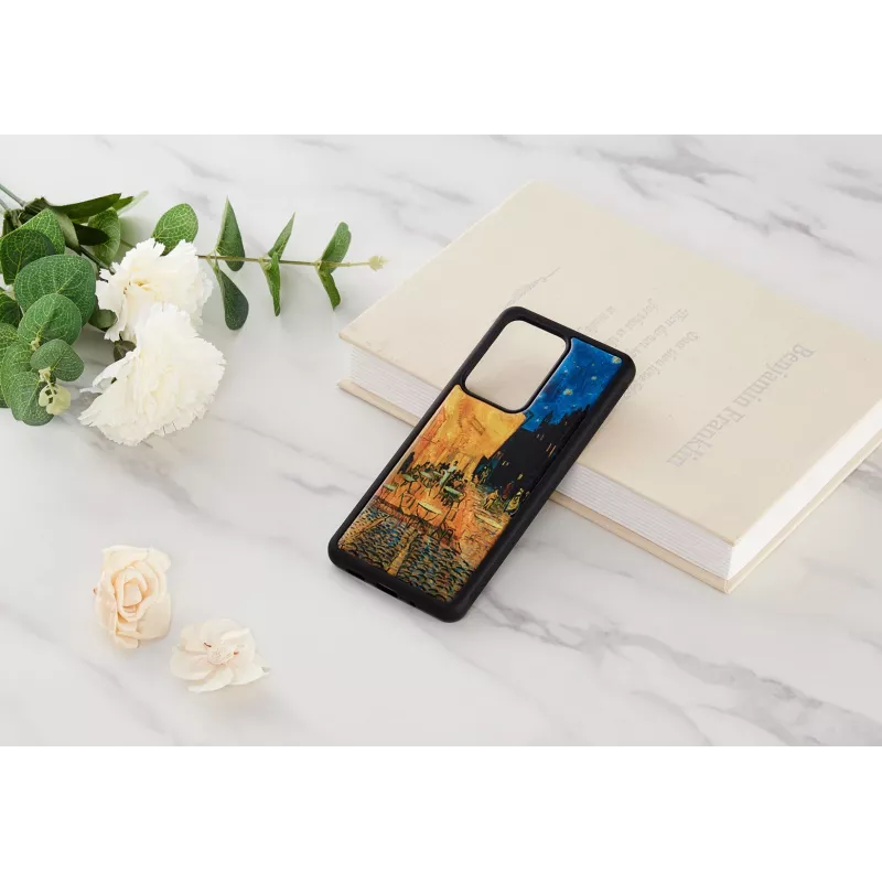 Puzdro na telefón iKins pre Samsung Galaxy S20 Ultra — čierne, model 'Cafe Terrace'