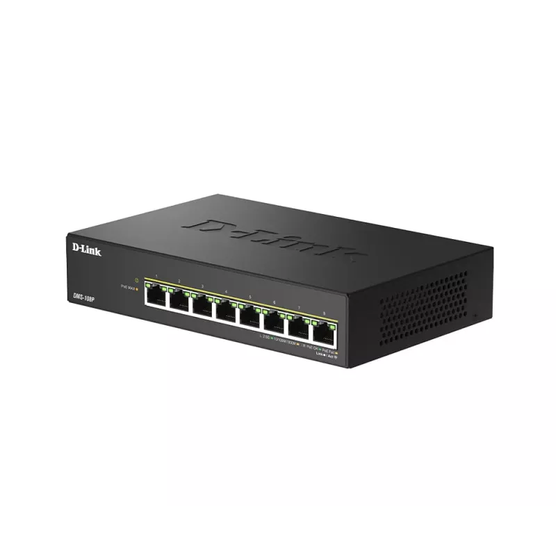D-Link DMS-108P/E 8-portový nespravovaný stolný prepínač 2,5G s PoE+ (230 W)