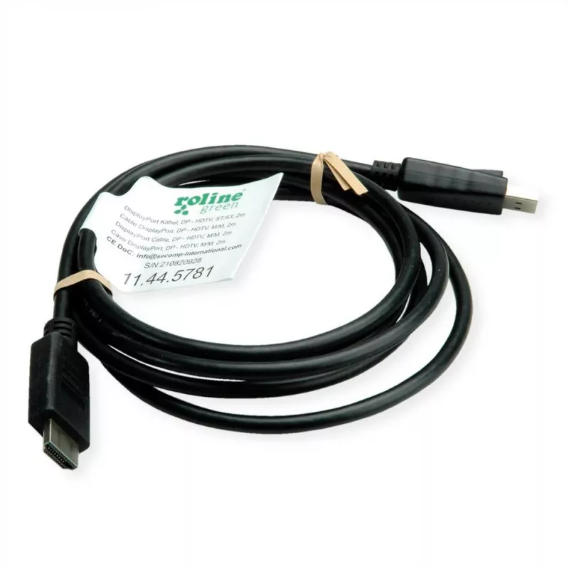 ROTRONIC-SECOMP Roline Green - adaptérový kábel - DisplayPort konektor samec zaistený na HDMI konektor samec