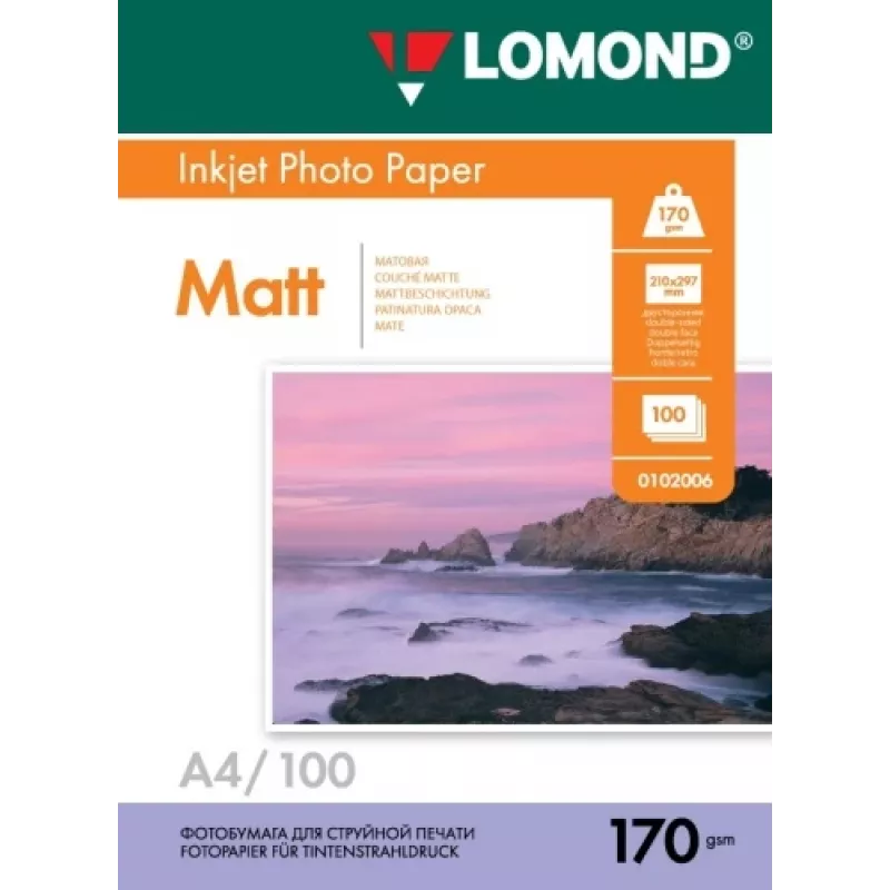 Lomond fotografický atramentový papier matný 170 g/m² A4, 100 listov, obojstranný