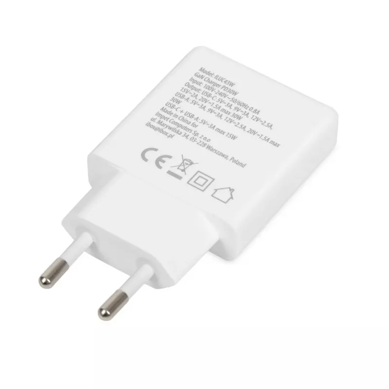 iBox ILUC43W nabíjačka pre mobilné zariadenia univerzálna biela AC interiérová