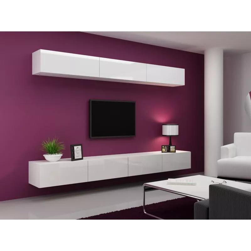 Cama obývacia zostava VIGO 13 biela/biela lesk