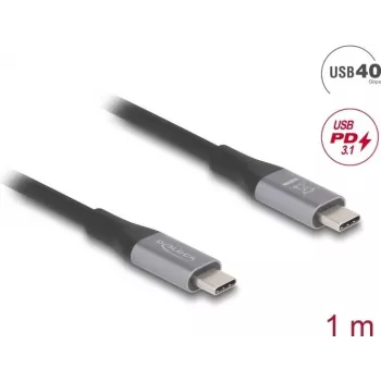 USB kábel DeLOCK 81191 USB4 Gen 2x2 1m USB-C čierny sivý