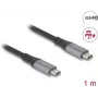 USB kábel DeLOCK 81191 USB4 Gen 2x2 1m USB-C čierny sivý