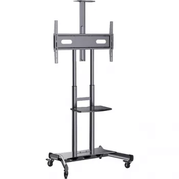 HAGOR HP Twin Stand HD - Pojazdný stojan - pre plochý displej / AV zariadenie - čierna - veľkosť obrazovky: 140-213 cm (55-84) - montážne rozhranie: do 800 x 500 mm (8210)
