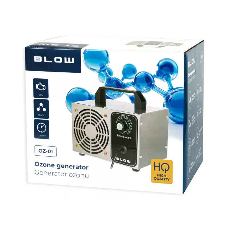 Ozónový generátor BLOW oz-01 — výkon 60 000 mg/h, príkon 120 W