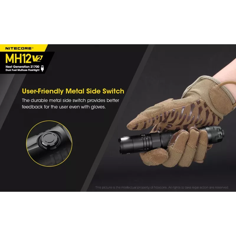 Ručná baterka Nitecore MH12 V2 čierna