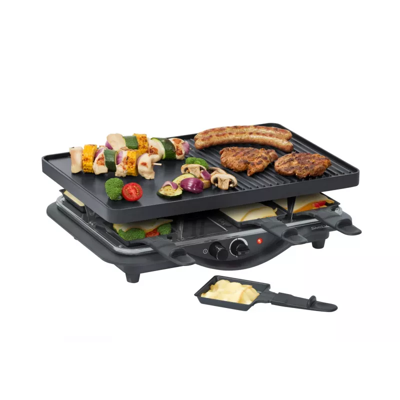 Steba RC 28 liatinový raclette gril, 1400 W, 8 panvičiek, čierny