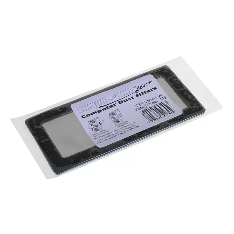 DEMCiflex prachový filter pre 2 ventilátory 40 mm, štvorcový, čierny/čierny