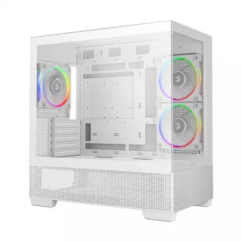 PC Midi Tower skriňa DeepCool CG380 3F WH — biela, 235×437×451 mm, podporuje 2,5