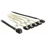 Kábel DeLOCK Mini SAS HD SFF-8643 na 4xSATA 0,5m