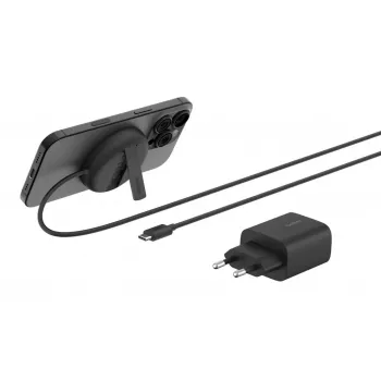 Skladacia magnetická Qi2 bezdrôtová nabíjačka Belkin WIA011KQBK 15W (20W napájací zdroj), čierna