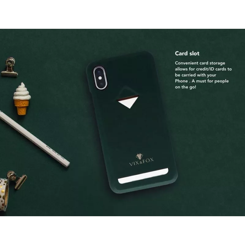 Puzdro na telefón VixFox pre Samsung S9 — priehradka na karty, lesná zelená